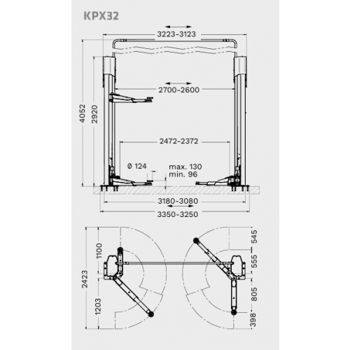 Podnośnik dwukolumnowy Ravaglioli KPX 32 (3.2T) (RAV.KPX32.198570)